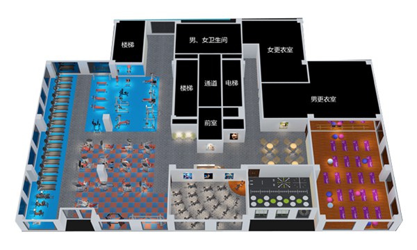 1500平方健身房配置方案-广西球王会体育健身器材有限公司