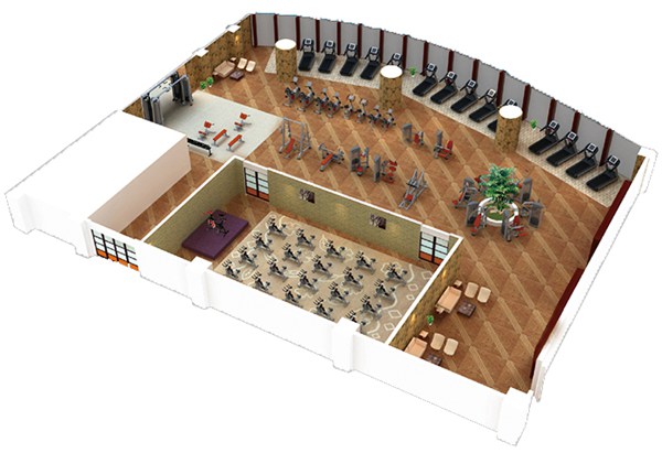 500平方健身房配置方案-广西球王会体育健身器材有限公司